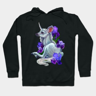 Baby unicorn in irises Hoodie